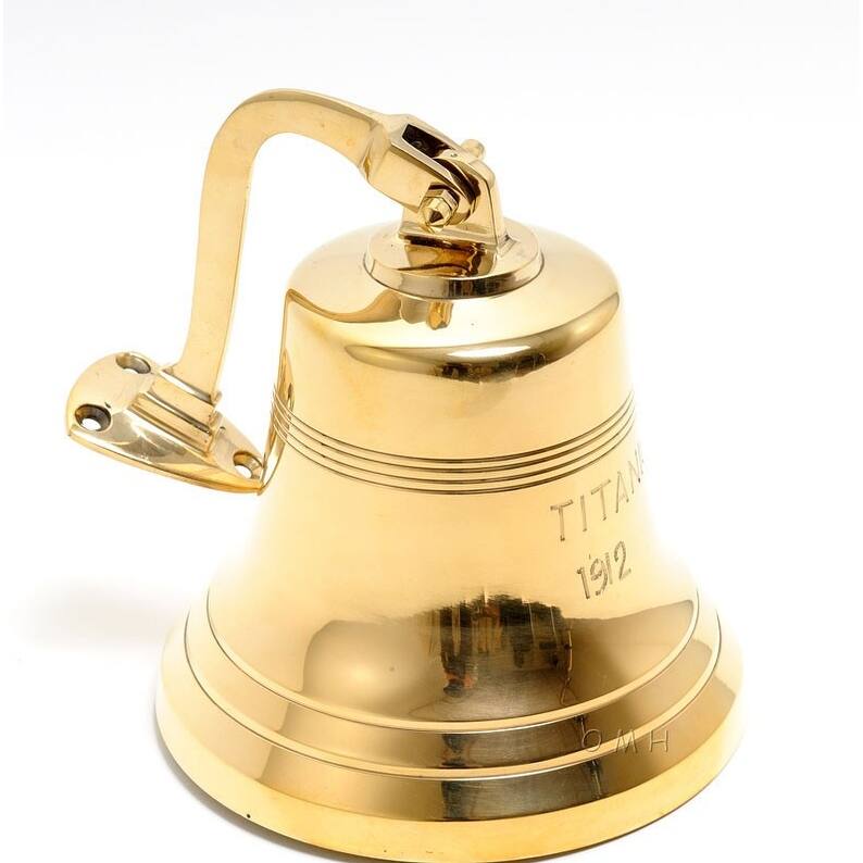 HomeRoots 7" Gold Metal Hand Painted Model Bell Tabletop Sculpture - 6' X '6.5' X '6