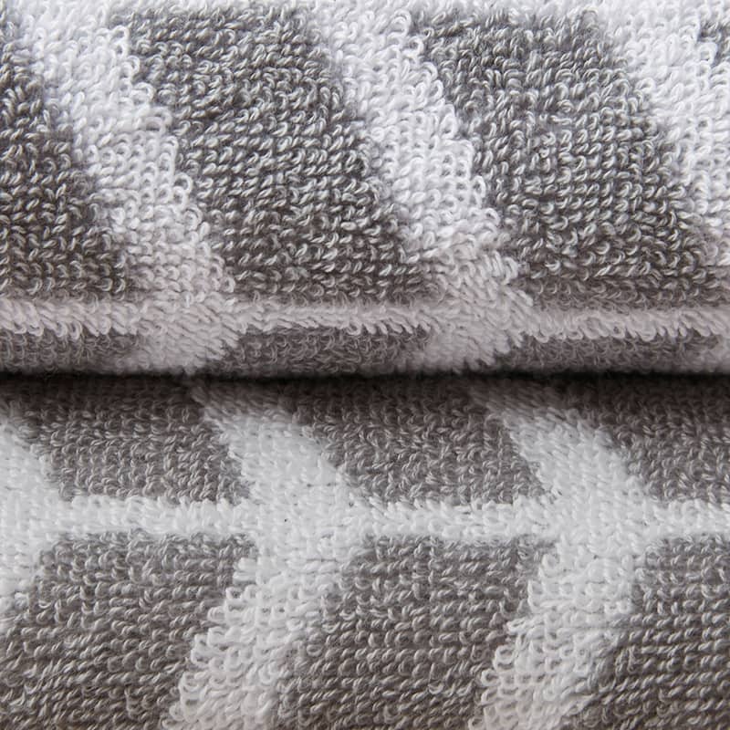 6 Piece Cotton Jacquard Bath Towel Set - N/A