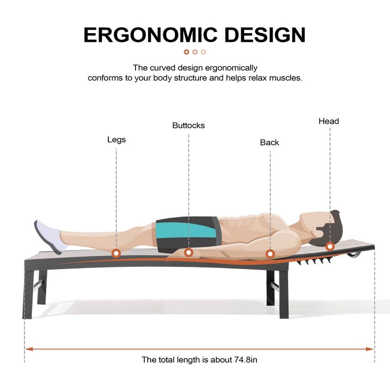 Outdoor Adjustable Aluminum Chaise Lounge Chairs for Patio Pool Terrace - See Picture