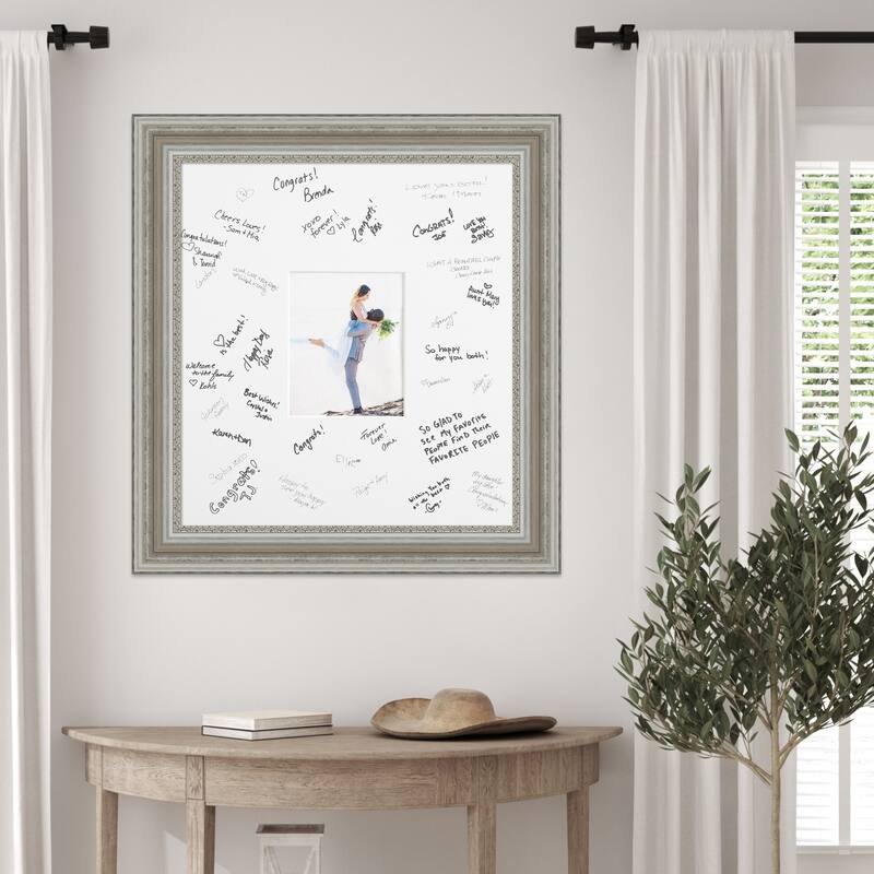 Parlor Signature Mat Picture Frame - Autograph Photo Frame Guest Book Alternative for Weddings, Graduations, or Retirement