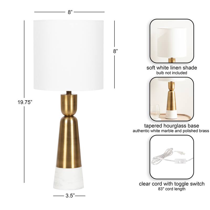 Kate and Laurel Deori Table Lamp - 8x8x20