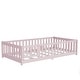 preview thumbnail 133 of 173, Toddler Floor Bed with Fence and Door, Montessori Platform Floorbed with Safety Guardrails for Children Boys Girls Kids Playroom