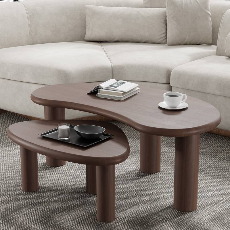 Scandinavian Solid Wood Nesting Coffee Tables - Nested Design - 48*25