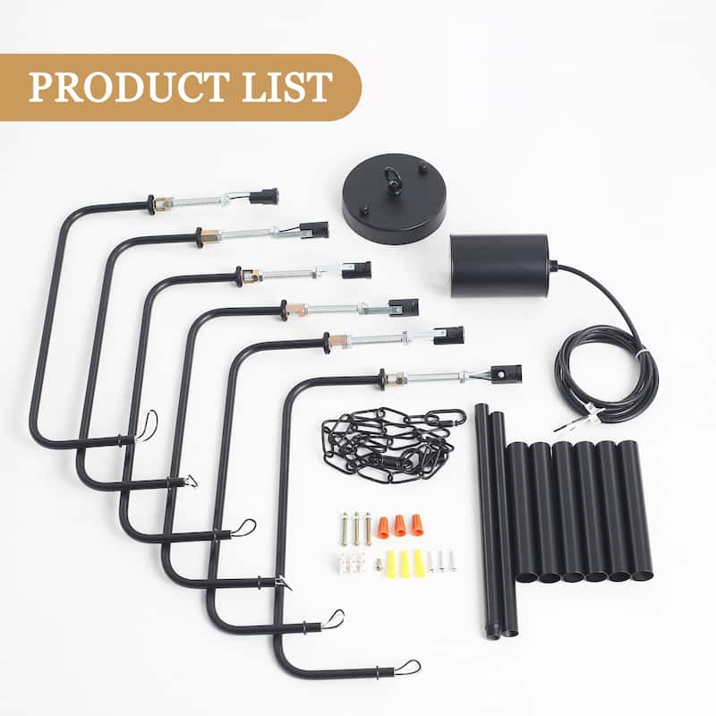 Modern 6-Light Simple Candle Chandelier for Kitchen Island, Living Room, Bedroom, Foyer