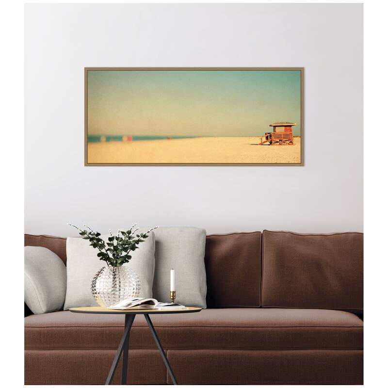 Kate and Laurel Lido Revisited Panel by Alicia Bock Framed Canvas Wall Art Print