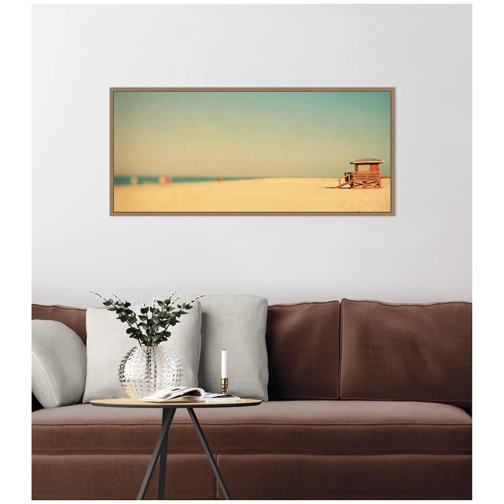Kate and Laurel Lido Revisited Panel by Alicia Bock Framed Canvas Wall Art Print