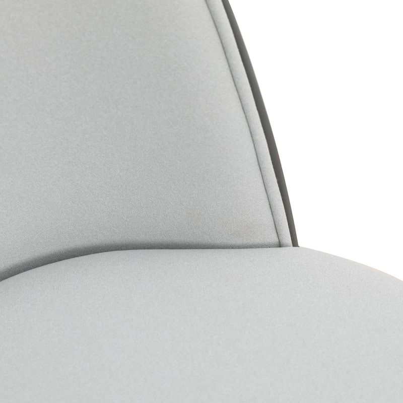LeisureMod Tule Dining Chair with Upholstered Seat and White Steel Frame, Set of 2