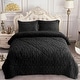 preview thumbnail 22 of 49, 3-Piece Fluffy Sherpa Comforter Set Tufted Bedding Comforter Set Black - King