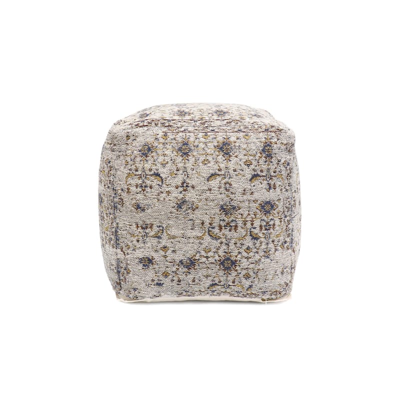 Pasargad Home Grandcanyon Premium Cotton Pouf, Toupe