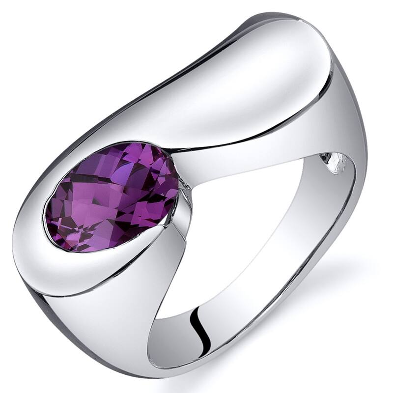 Sterling Silver 1.75 ct Color-changing Alexandrite Solitaire Ring