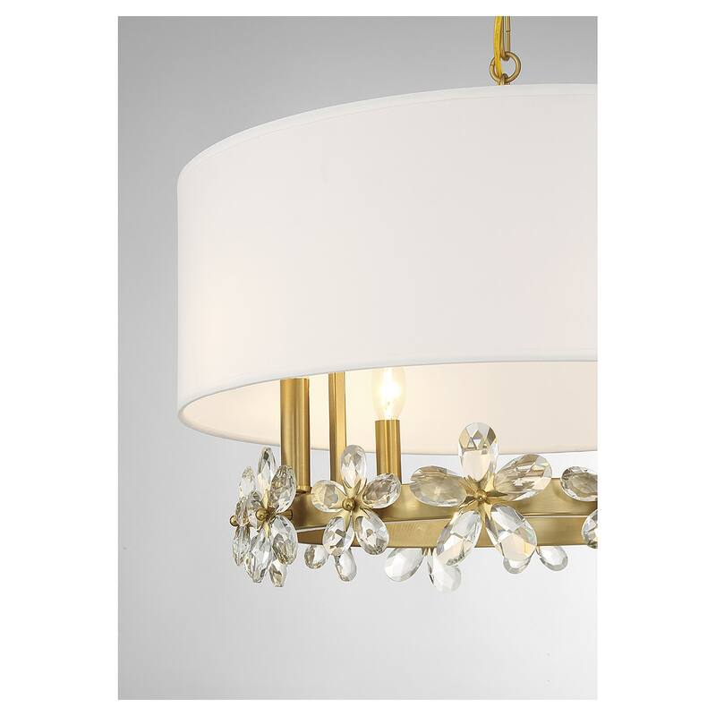 Savoy House 7-4366-4 Dahlia 4 Light 21" Wide Crystal Drum Chandelier