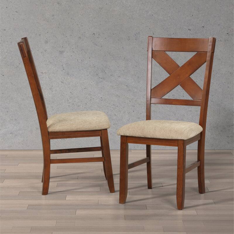 Roundhill Furniture Karven Wood 6-Piece Dining Set, Extendable Trestle Dining Table with 4 Chairs and Bench, Dark Hazelnut