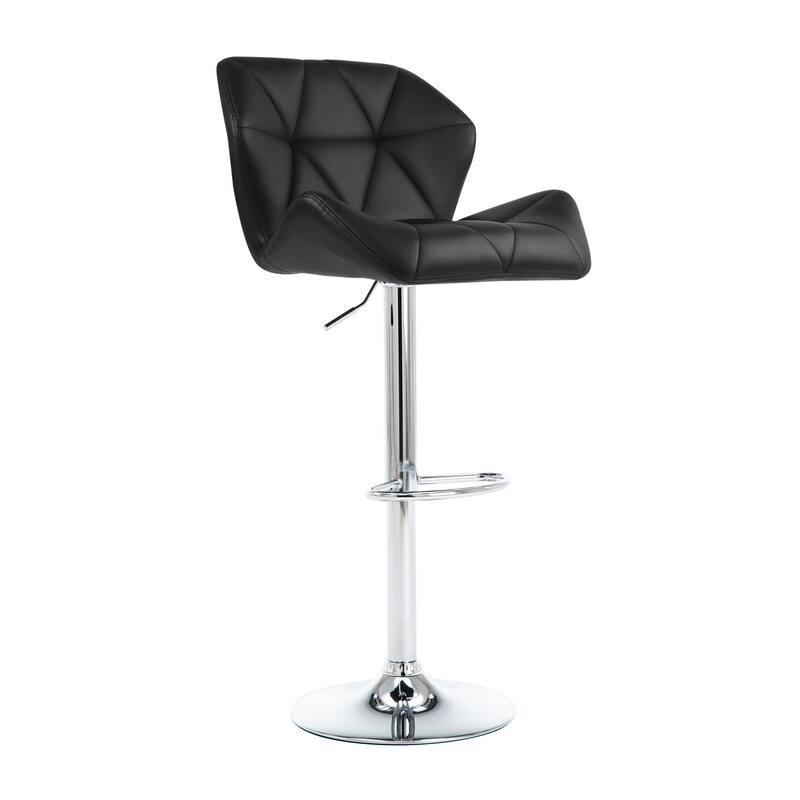 Bar Stools Adjustable Faux Leather Upholstered Counter Height Stools Set of 2