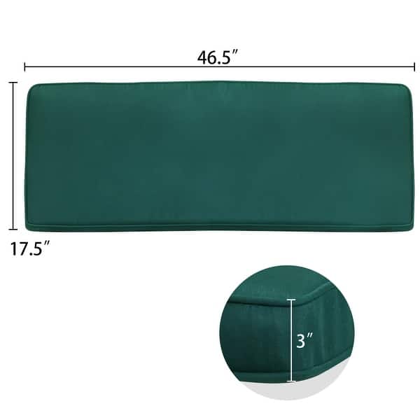 dimension image slide 2 of 4, Aoodor Patio Furniture Beige Outdoor Bench Cushion Olefin Fabric Slipcover Sponge Foam - 46.5" x 17.5'' x 3'' - N/A