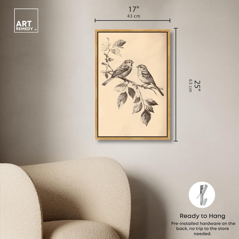 Pair of Finches II Canvas by Art Remedy