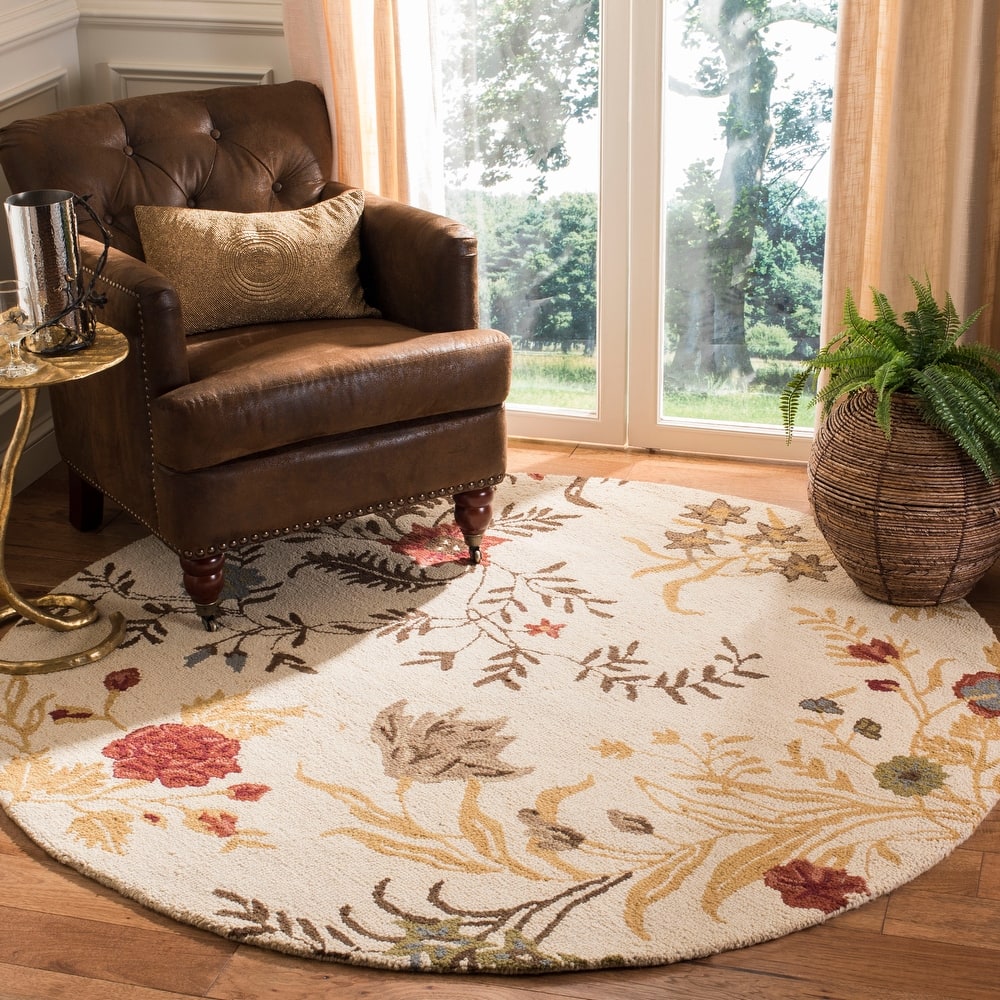 SAFAVIEH Handmade Blossom Wintrud Modern Floral Wool Rug