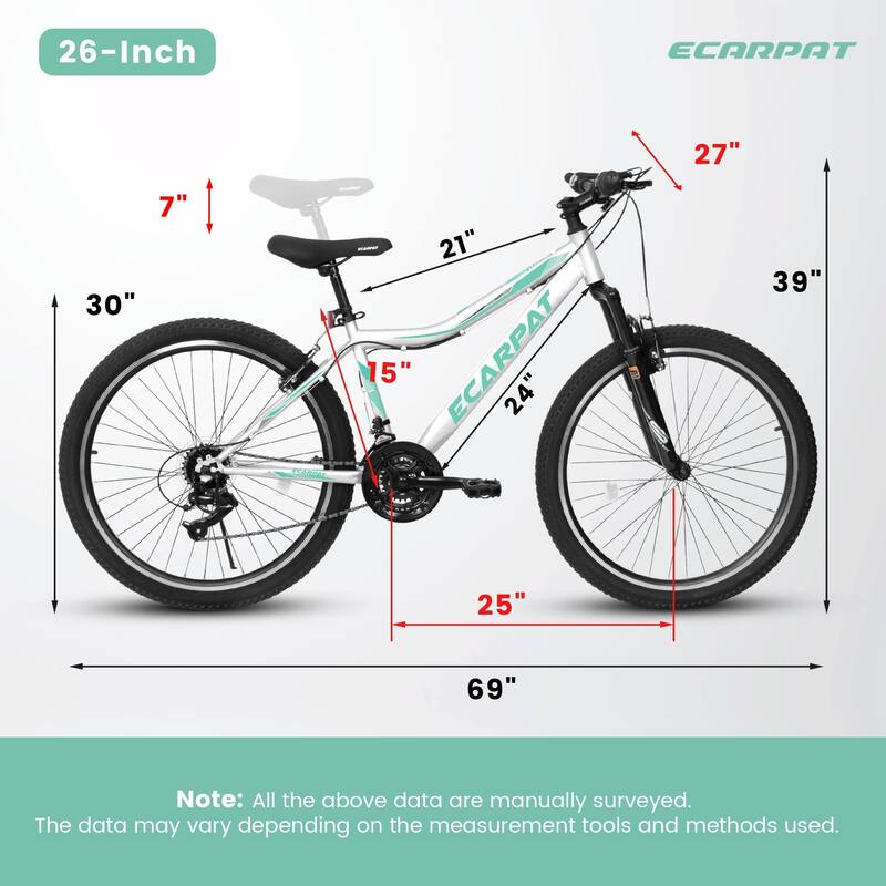 carpat 26-Inch Mountain Bike - 21-Speed V-Brake, Front Suspension, Carbon Steel Frame