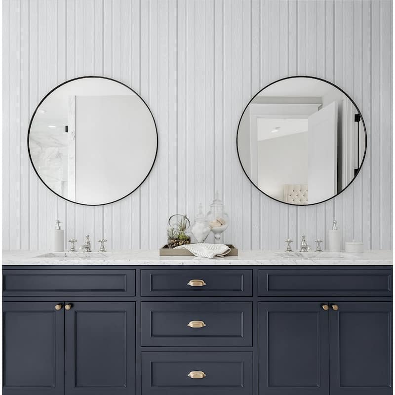 Seabrook Designs Faux Beadboard Prepasted Wallpaper - 20.5 in. W x 33 ft. L