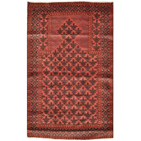 Handmade One-Of-A-Kind Tribal Balouchi Wool Rug (Afghanistan) - 3' x 4'9