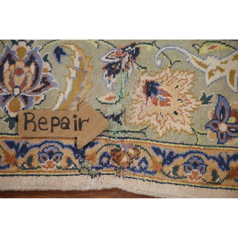 Hand Knotted Oriental 100% Wool Carpet Traditional Floral Beige & Ivories Najafabad Area Rug - 10' 9'' X 8' 2''