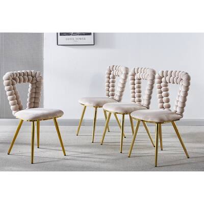 Modern chair(set of 4 )with Iron Tube Legs,Soft Cushions and Comfortable Backrest,Suitable for Dining Room,Living Room