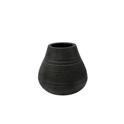 Tapered Terracotta Vase - 6.25" - Black