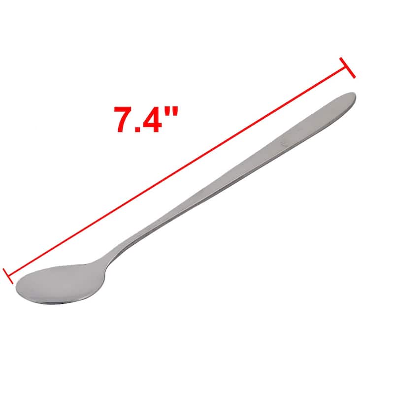 Stainless Steel Tea Coffee Dessert Stir Long Handle Spoon 18.7cm Length 5 PCS - Silver Tone