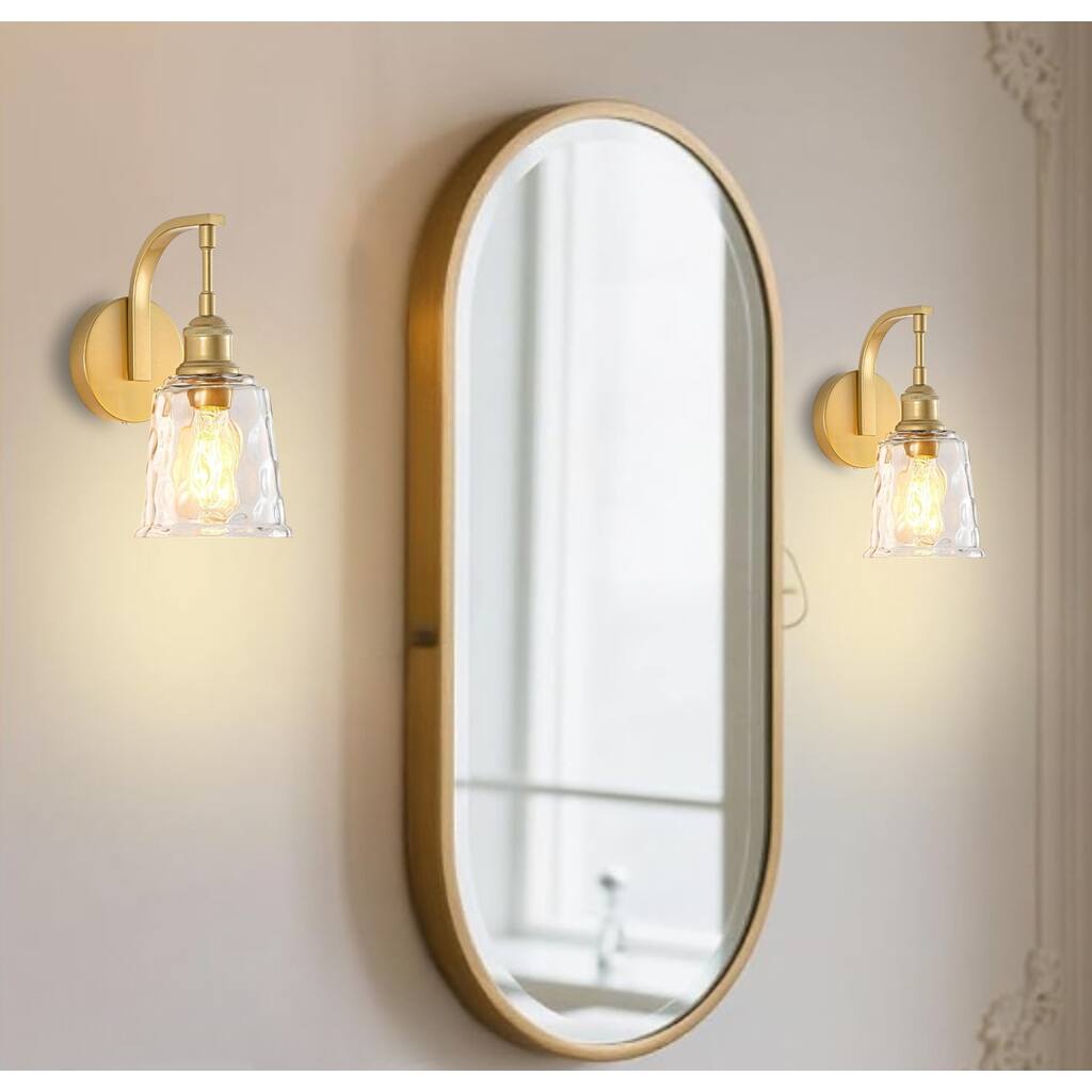 E26 bulbs light gold bathroom lighting metal wall lighting