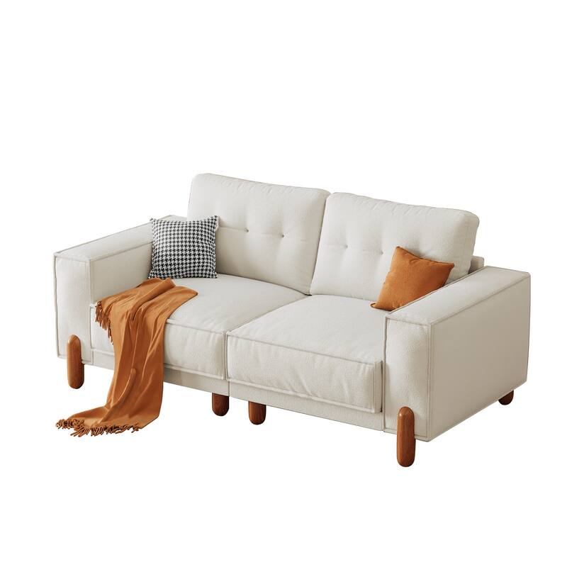 Modern Upholstered Sofa Tufted Couch with Square Arm
