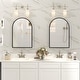 preview thumbnail 12 of 16, Arched Black Aluminum Alloy Framed French Cleat Mounted Wall Decor Bathroom Vanity Mirror with 5-Year Warranty