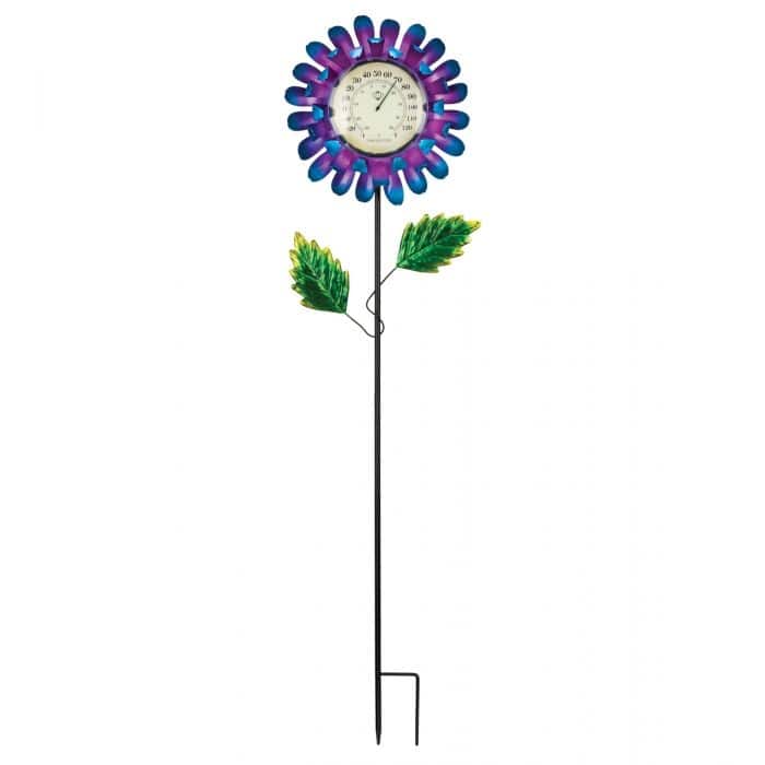 Thermometer Solar Stake - Blue Buttercup