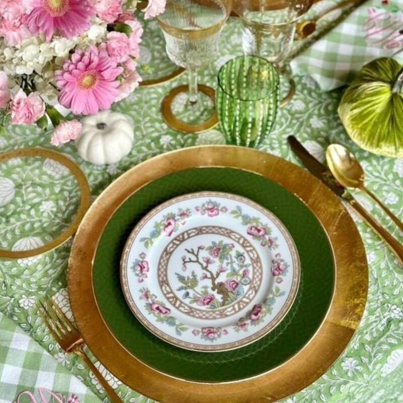 Square tablecloth- Eden green floral