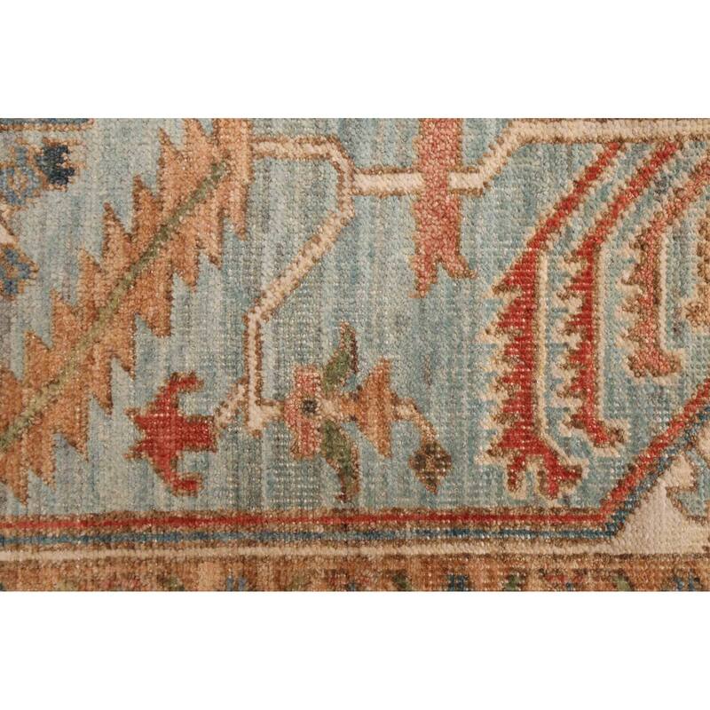 ECARPETGALLERY Hand-knotted Jules Serapi Light Blue Wool Rug - 8'10 x 11'11