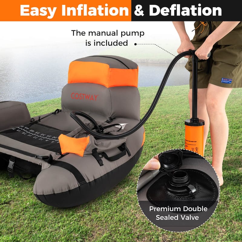 Goplus Inflatable Fishing Boat 350 LBS Fishing Float Tube with Fishing - See Details