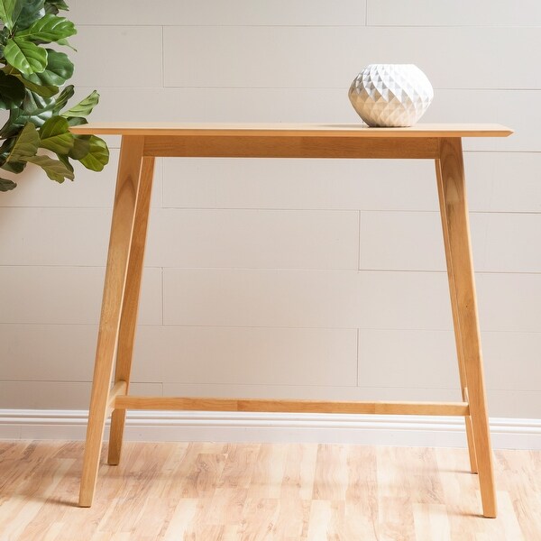 Luzan Natural Oak Finish Wood Bar Table - Bed Bath & Beyond - 36938082