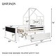 preview thumbnail 18 of 24, Full/Twin Size House Bed with Ladder and Storage Drawers for Kid Bedroom,Solid Wood Platfrom Bedframe with 2 Blackboard Design