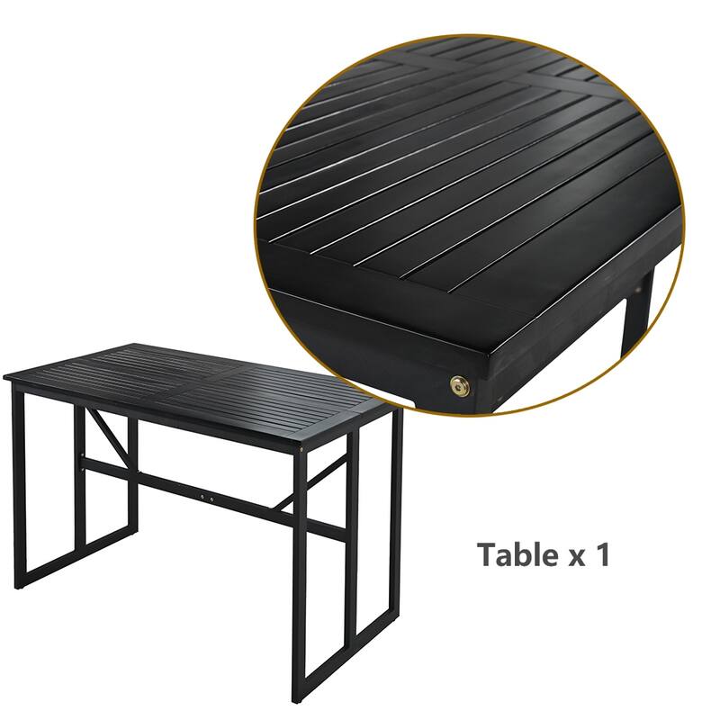 5-Piece Outdoor Steel Dining Set w/4 Chairs, Patio Bar Set,Cushions