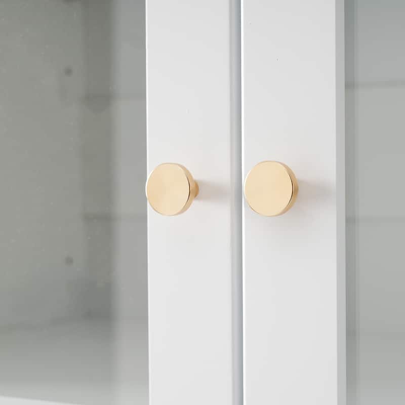 Roomfitters 70.1" Tall Freestanding Bathroom Cabinet with Glass Doors, 3 Drawers and Adjustable Shelves
