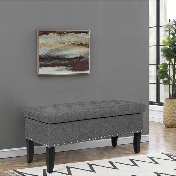 Dark grey ottoman with hotsell storage