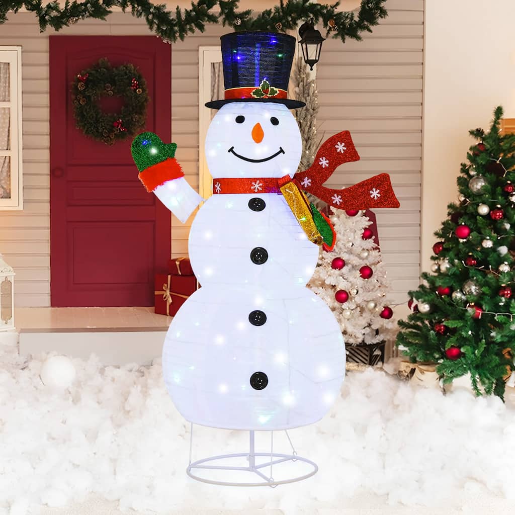 Gymax 6FT Lighted Christmas Snowman w/ Leds Christmas Pre-lit Yard