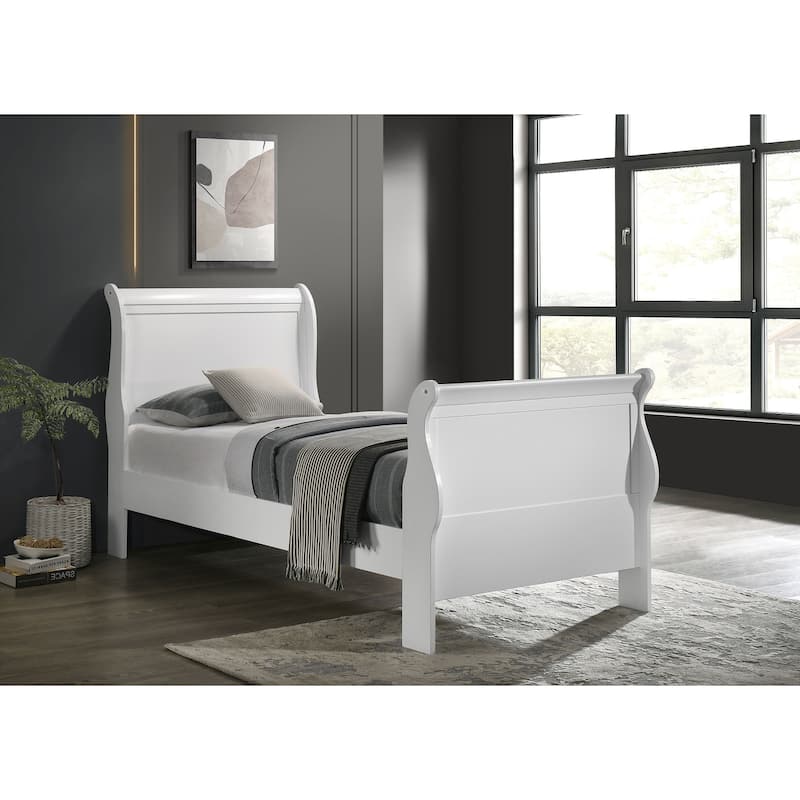 Louis Philippe Traditional Wood Sleigh Bed