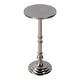 preview thumbnail 1 of 1, Garland 10 in. W Round All Metal Pedestal Base End Table Silver