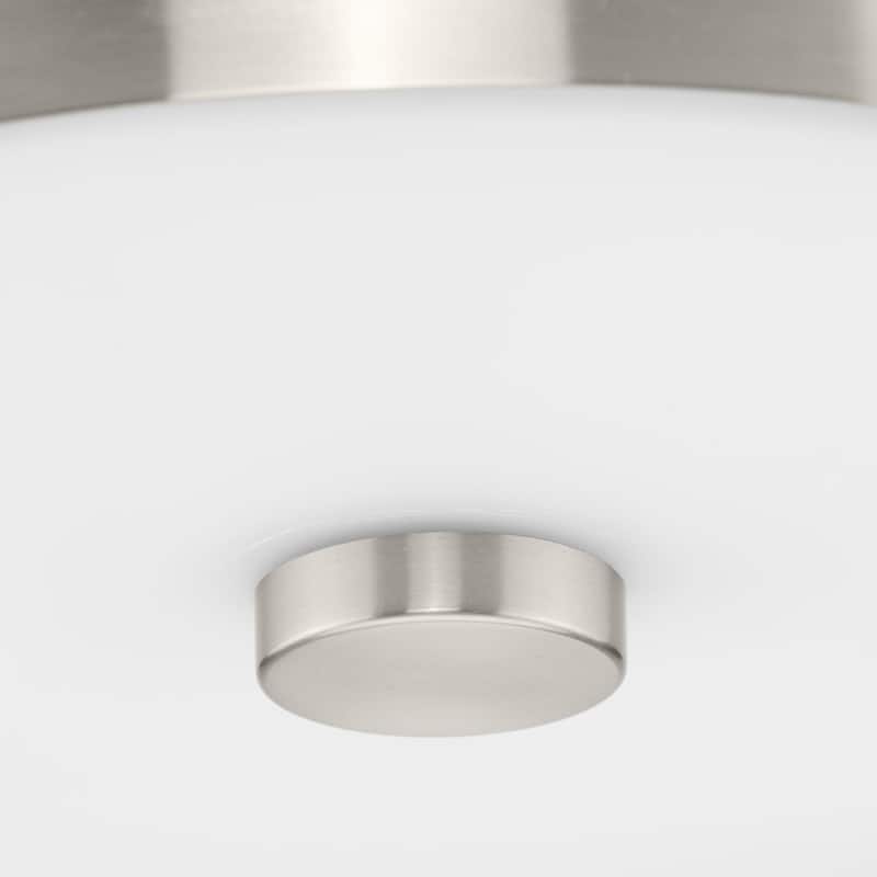 Gilliam Collection Three-Light Brushed Nickel New Traditional Flush Mount - 16.12 in x 16.12 in x 4.37 in