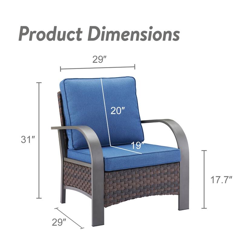 Gymojoy Industrial Style Outdoor Wicker Patio Chairs Set of 2