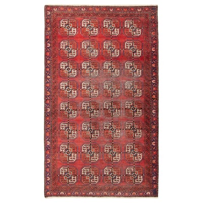 ECARPETGALLERY Hand-knotted Baluch Red Wool Rug - 3'8 x 6'2