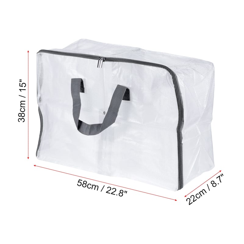 Closet Storage Bags, Large Foldable Clothes Organizer Tote Bag, Gray