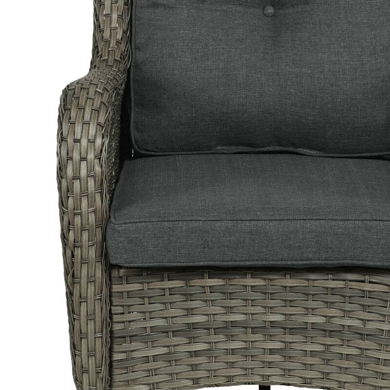 3 Pieces Outdoor Swivel Rocking Chair Patio Bistro Set with Side Table