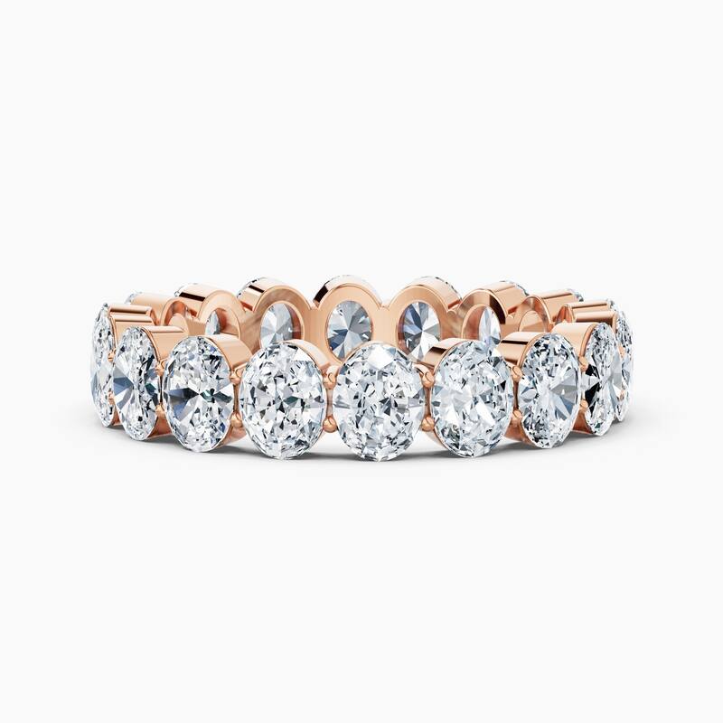 Auriya 14k Gold Oval North-South Lab Grown Diamond Eternity Band 2.40 - 10.50 ct. tw. (F-G, VS) - 3.60 ct. wt. - 9 - Rose