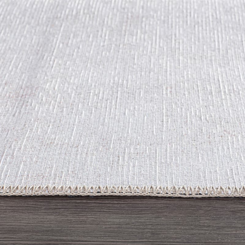 Contemporary Solid Machine Washable Area Rug