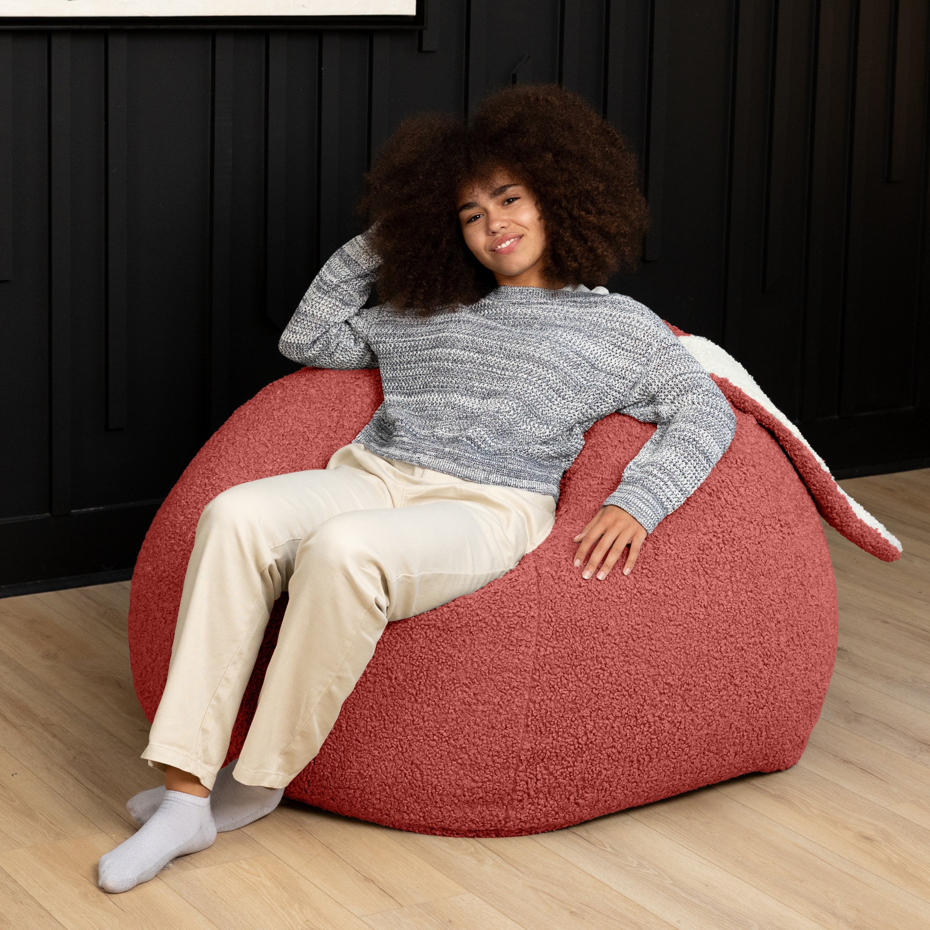 Raven-Symoné Home HopSeat Bunny - Oval Shaped Large Bean Bag Chair